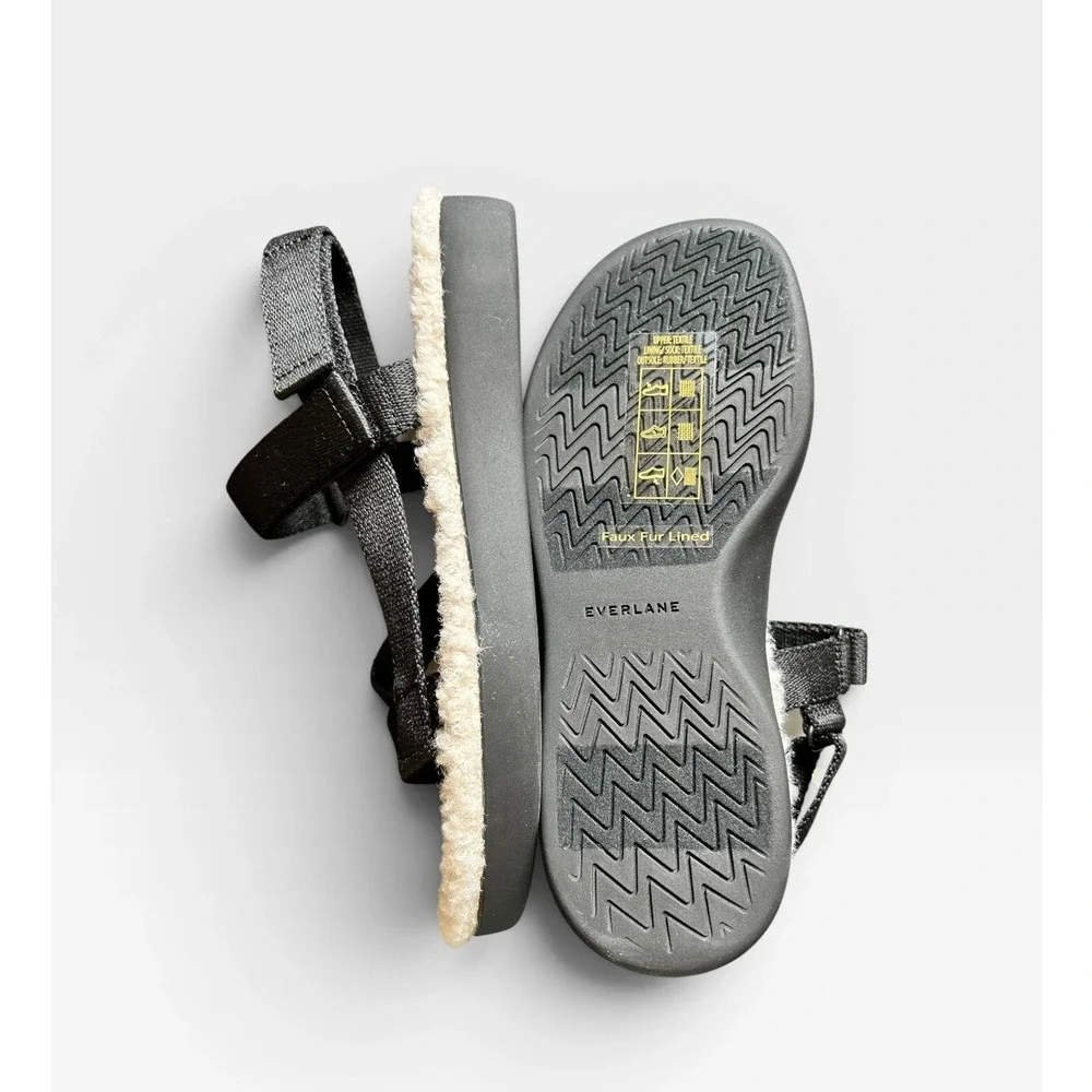 Everlane Women’s ReNew Teddy Nylon Sport Sandal Adjustable Black Size 5 NIB